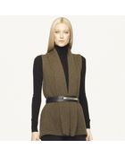 Ralph Lauren Black Label Drapedfront Cashmere Vest - Lyst