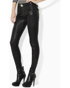 Ralph Lauren Blue Label Gaston Moto Leather Pant - Lyst