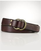 Ralph Lauren Leather Studded Oring Belt - Lyst