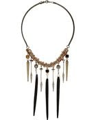 Topshop Wood Spikes Necklace - Lyst