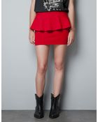 Zara Peplum Skirt - Lyst