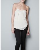 Zara Pleated Top - Lyst