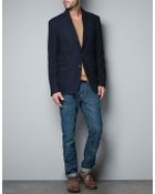 Zara Blazer with Contrasting Elbow Patches - Lyst