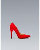 Zara Basic Suede Court Shoe - Lyst