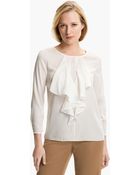 Anne Klein Ruffle Front Blouse - Lyst