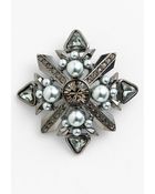 Givenchy Femme Glass Pearl Crystal Brooch - Lyst