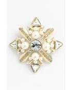 Givenchy Femme Glass Pearl Crystal Brooch - Lyst