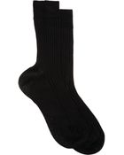 Maria La Rosa Wide Ribbed Midcalf Sock - Lyst