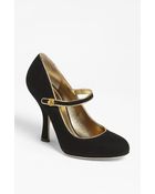 Dolce & Gabbana Velvet Mary Jane Pump - Lyst
