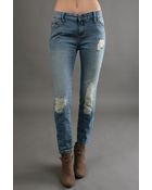 Free People Rip Slim Slouch Jean - Lyst