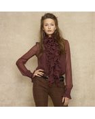 Ralph Lauren Blue Label Cadie Silk Blouse - Lyst