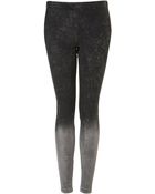 Topshop Bleach Hem Denim Leggings - Lyst