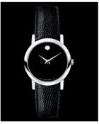 Movado Womens Swiss Black Leather Strap 24mm - Lyst