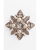 Givenchy Femme Glass Pearl Crystal Brooch - Lyst