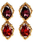 Oscar de la Renta Drop Stone Clip Earrings - Lyst