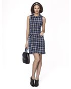 Oscar de la Renta Tweed Sleeveless Roll Neck Dress - Lyst