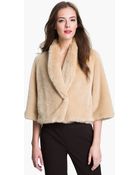 Vince Camuto Faux Fur Crop Jacket - Lyst