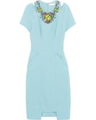 Matthew Williamson Embellished Cutout Woolcrepe Dress - Lyst