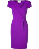 Roksanda Ilincic Purple Cowl Neck Wool Crepe Dress - Lyst