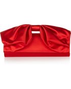 Valentino Bow Detailed Satin Clutch - Lyst