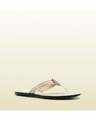 Gucci Gg Thong Light Pink Leather Sandal - Lyst