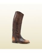 Gucci Gucci Riding Flat Boot with Gucci Trademark Detail - Lyst