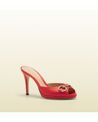 Gucci New Hollywood Horsebit Mid Heel Platform Slide - Lyst