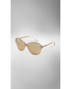 Burberry Round Frame Sunglasses - Lyst