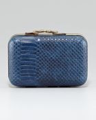 House Of Harlow Marley Snake Embossed Clutch Midnight - Lyst