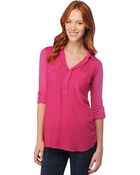 Splendid 34 Sleeve Shirting Top - Lyst