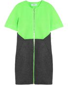Chalayan Crop Pinch Neon Mesh and Woolfelt Dress - Lyst