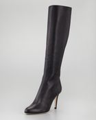 Jimmy Choo Grand Leather Boot Black - Lyst