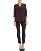 L'Agence Snap Front Blouse - Lyst