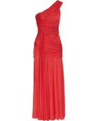 Halston Heritage Ruched Chiffon Jersey Gown - Lyst