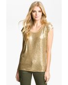 MICHAEL Michael Kors Sequin Front Wedge Top - Lyst