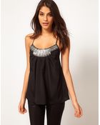 ASOS Collection Asos Cami with Embellished Front - Lyst