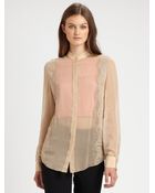 3.1 Phillip Lim Laceinset Silk Chiffon Blouse - Lyst