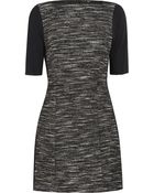Tibi Tweed and Stretch Jersey Mini Dress - Lyst