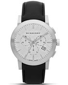 Burberry Black Leather Strap Watch 42mm - Lyst