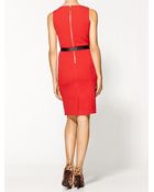 MICHAEL Michael Kors Sleeveless Belted Dress - Lyst