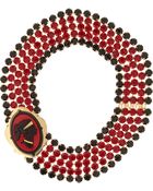 Miu Miu Gold-Plated Crystal Cameo Necklace - Lyst