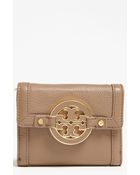 Tory Burch Amanda Angelux Double Flap French Wallet - Lyst