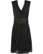 Donna Karan New York Silk-Blend Chiffon Wrap Dress - Lyst