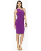 Lauren by Ralph Lauren Dress One Shoulder Drape Dress - Lyst