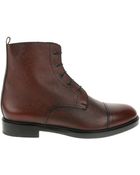 Pierre Hardy Burgundy Boots in Grained Leather - Lyst