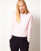 Asos White Jumper in Chunky Nylon Rib Knit - Lyst