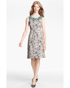 Lela Rose Embellished Neck Sheath Dress - Lyst