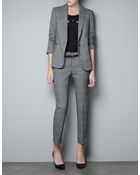 Zara Checked Blazer - Lyst