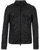 AllSaints Shift Leather Bomber Jacket - Lyst
