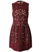 Carven Laser Cut Suede Dress - Lyst